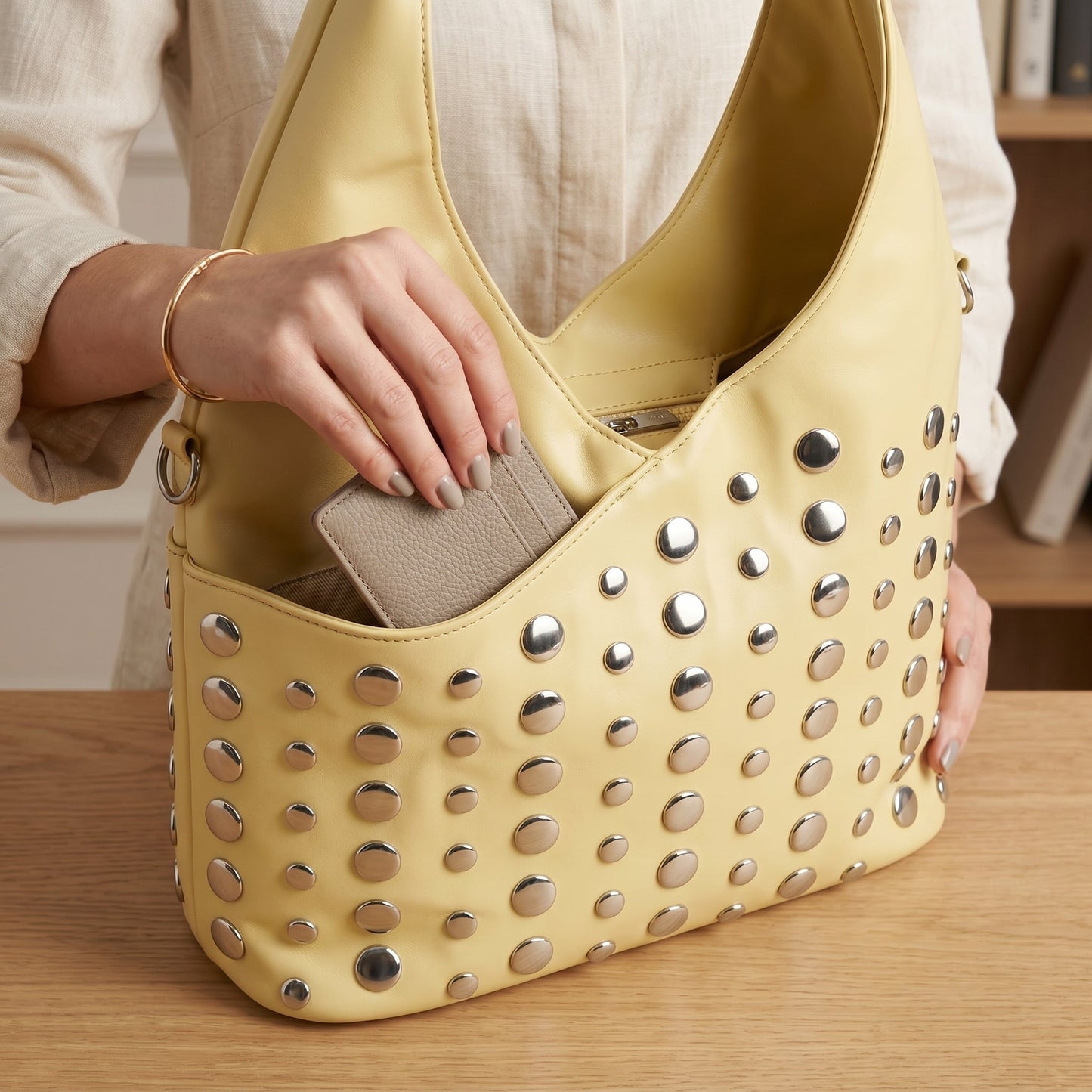 Stile Donna Bags - Silver Dot Borsa Media in Ecopelle