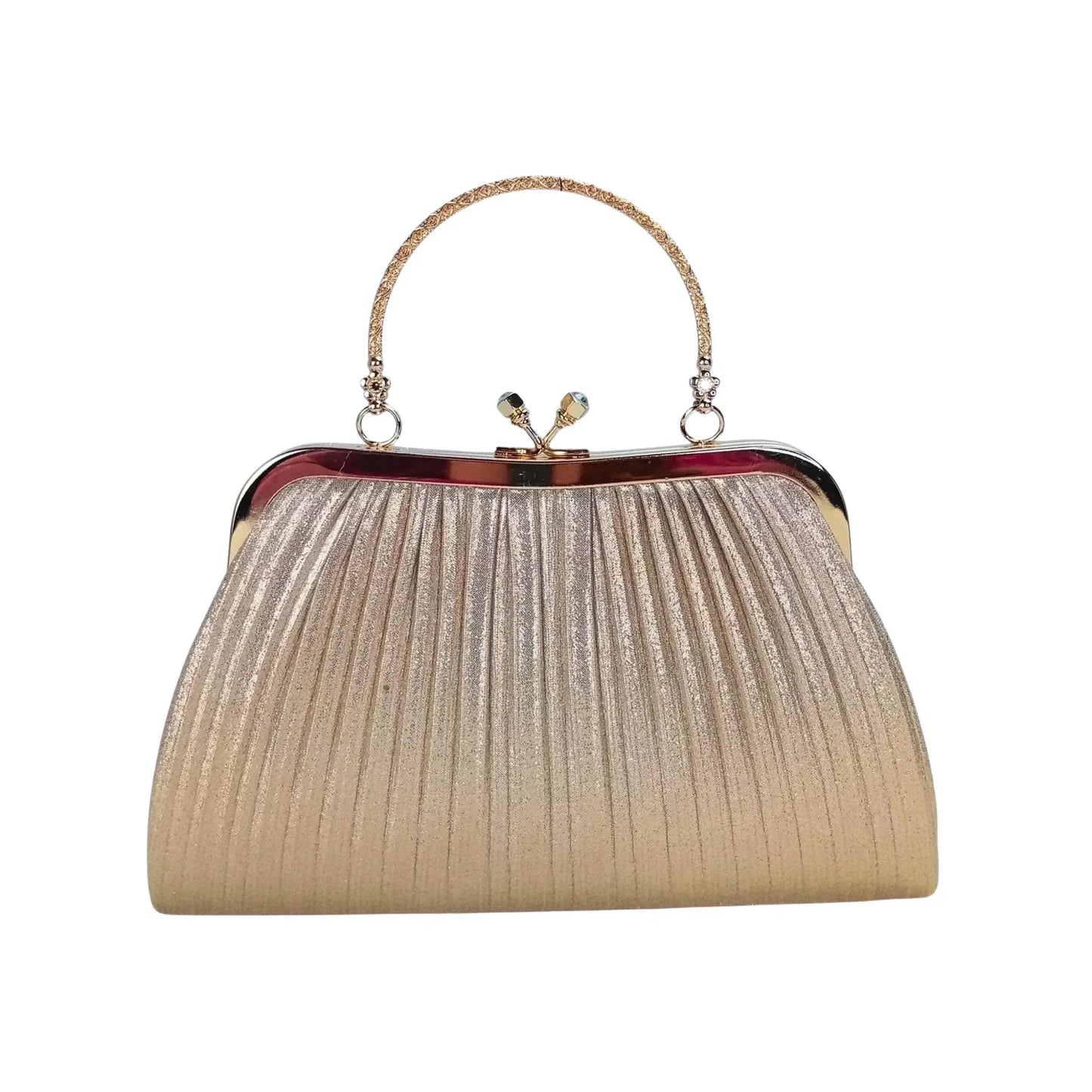 Stile Donna Bags - Soft Pouch Borsa con Strass Oro