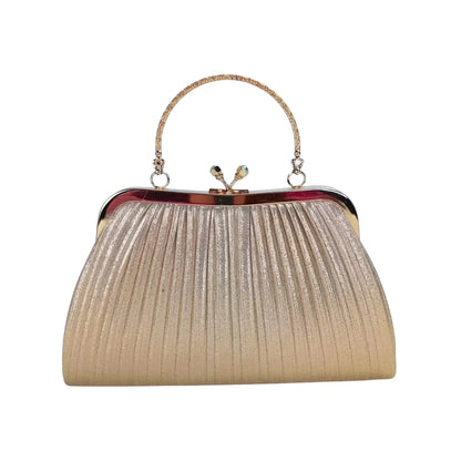 Stile Donna Bags - Soft Pouch Borsa con Strass Oro
