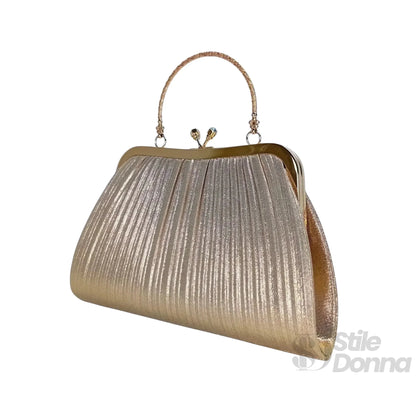Stile Donna Bags - Soft Pouch Borsa con Strass Oro