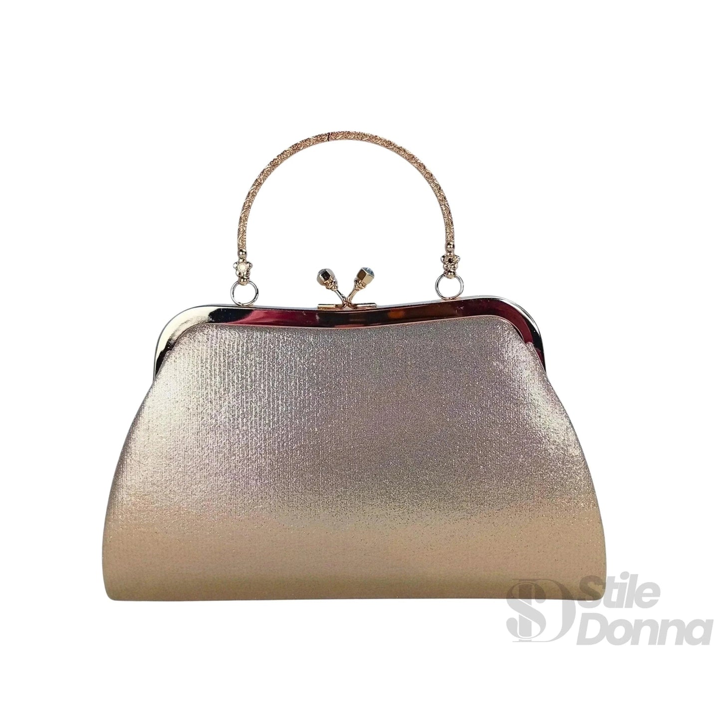 Stile Donna Bags - Soft Pouch Borsa con Strass Oro