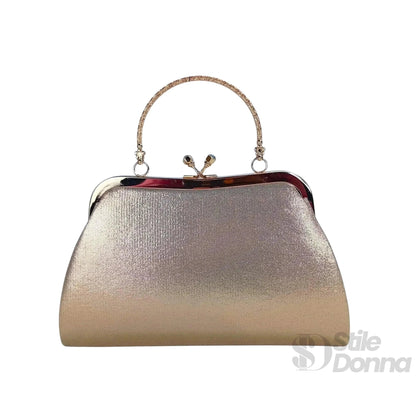 Stile Donna Bags - Soft Pouch Borsa con Strass Oro