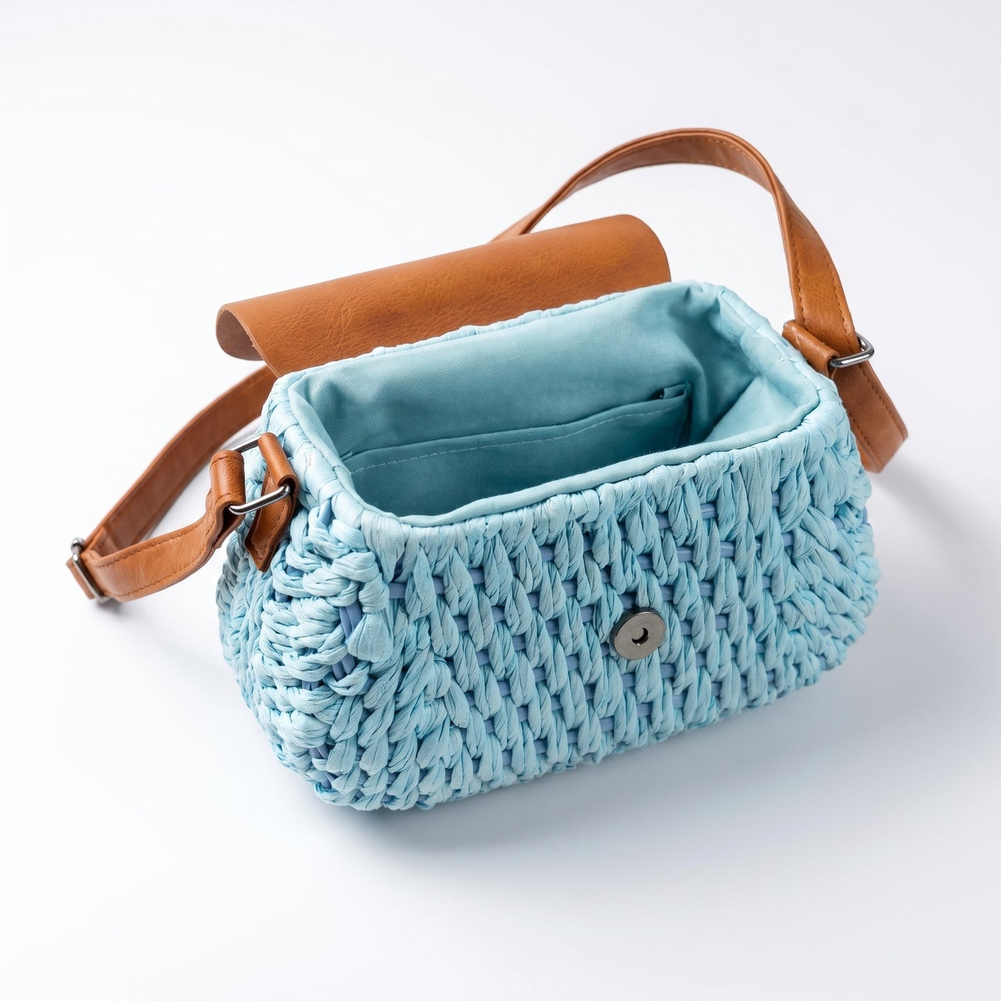 Stile Donna Bags - Borsa a Tracolla in Rafia Intrecciata