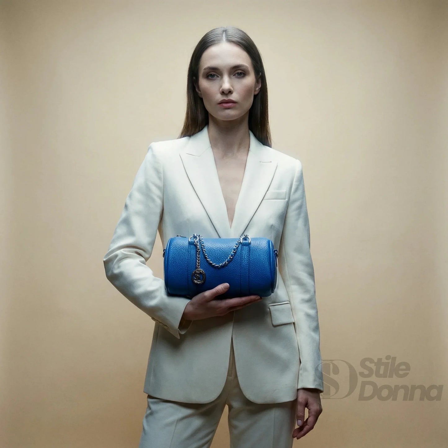 Stile Donna Bags - Borsa a Cilindro con Doppio Manico