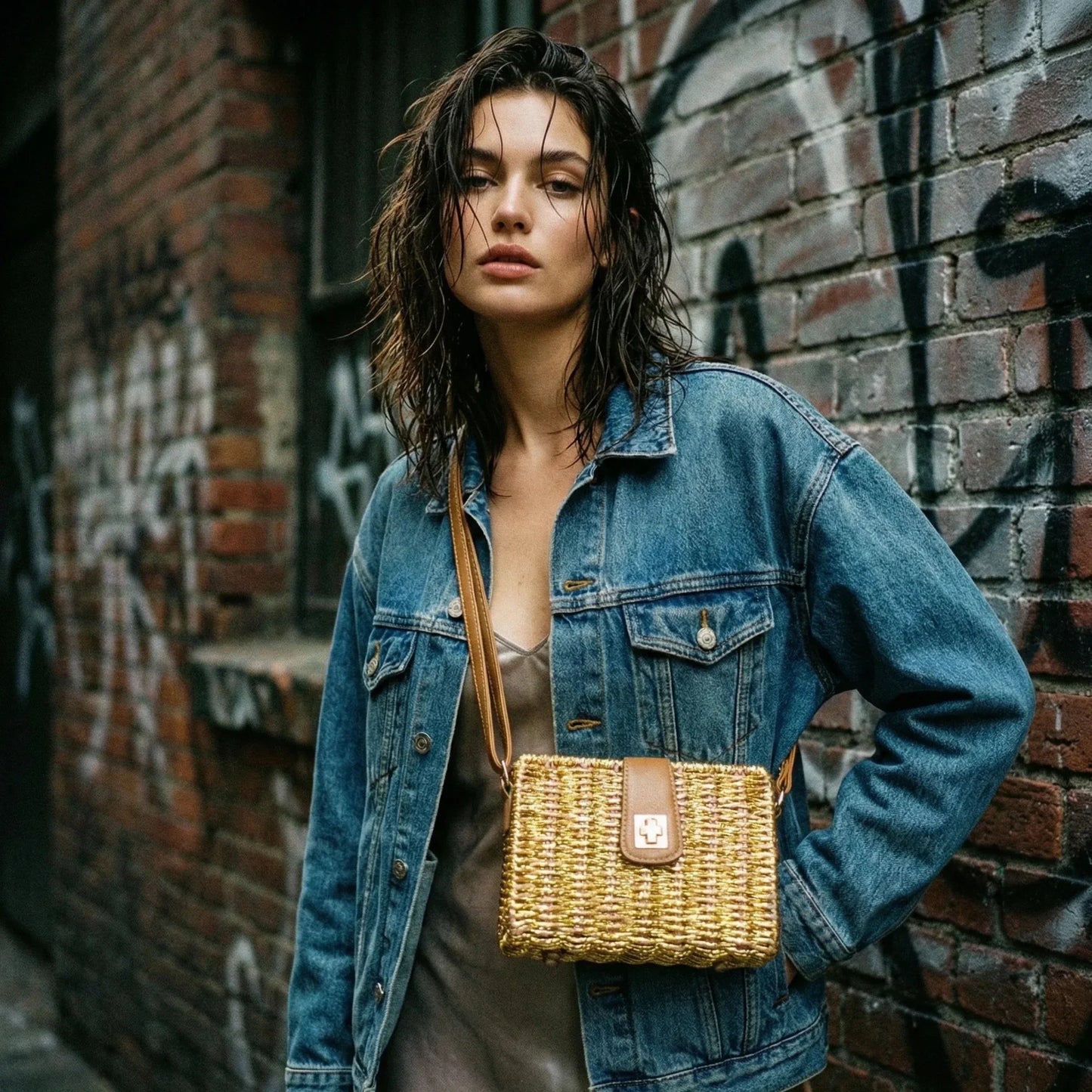 Stile Donna Bags - Borsa a Mano in Paglia Naturale
