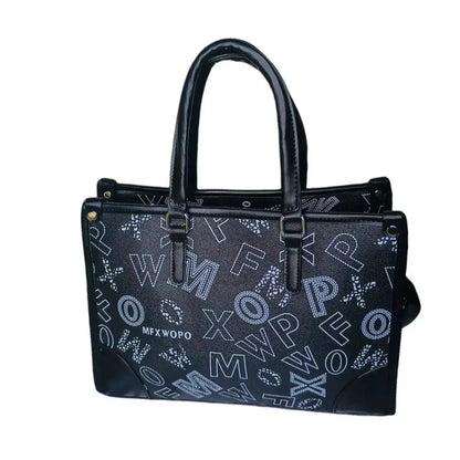 Stile Donna Bags - Borsa a Mano Nera con Stampa