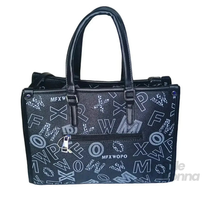 Stile Donna Bags - Borsa a Mano Nera con Stampa