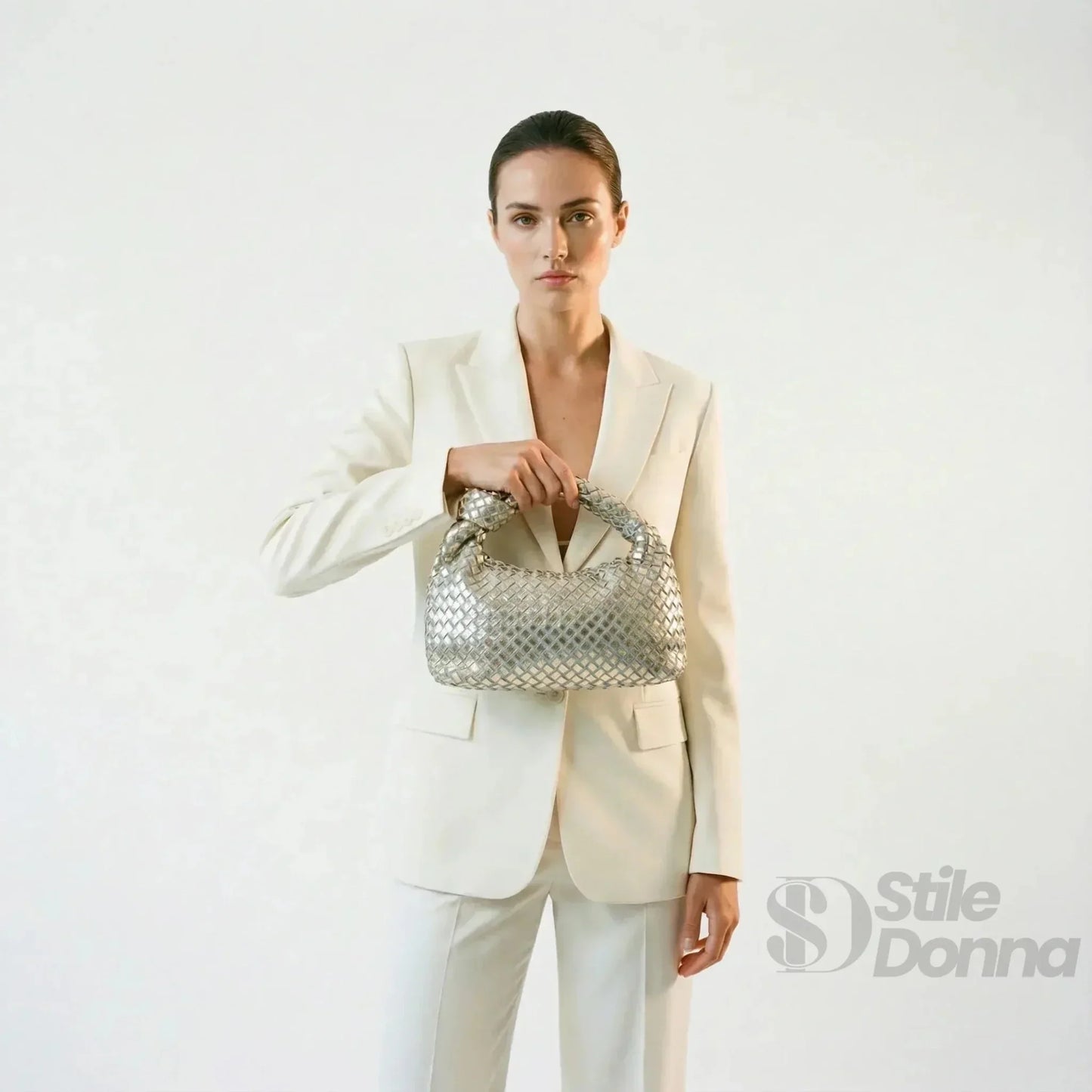 Stile Donna Bags - Borsa a Mano con Manico a Nodo