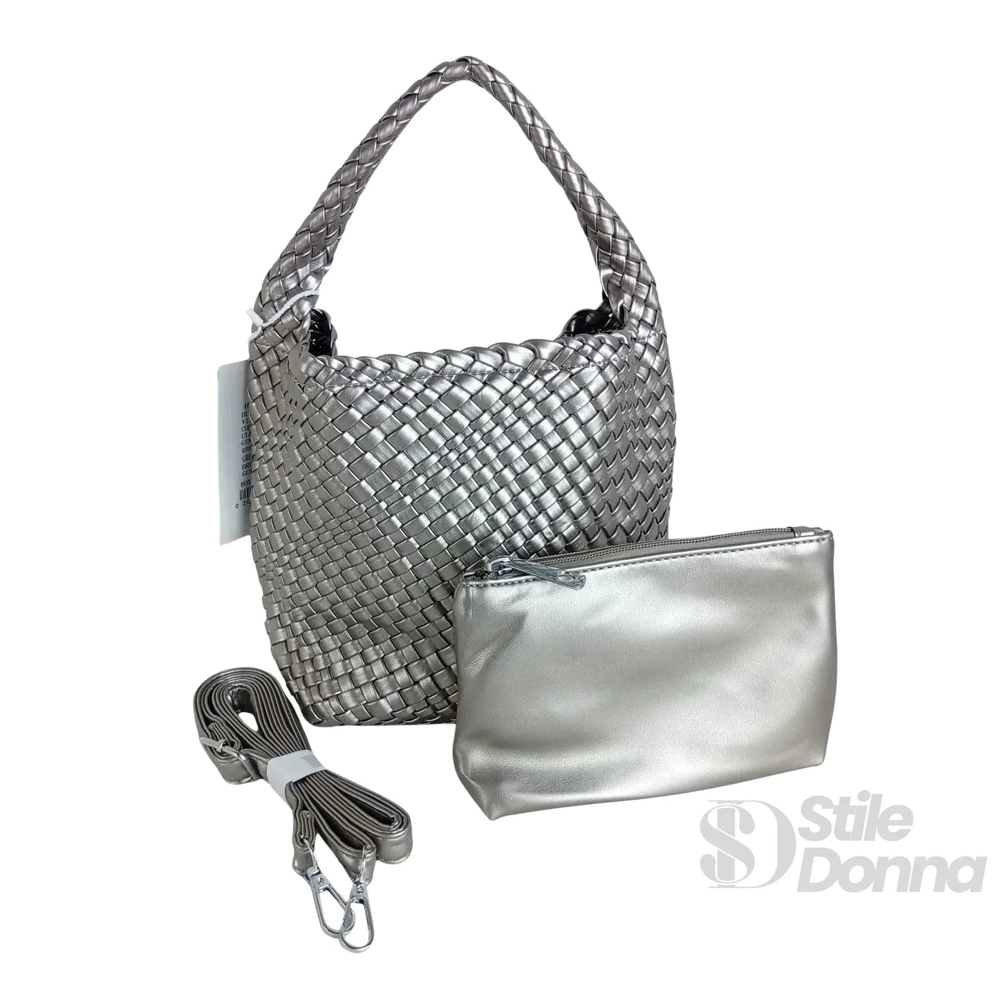 Stile Donna Bags - Borsa a Mano in Ecopelle Intrecciata