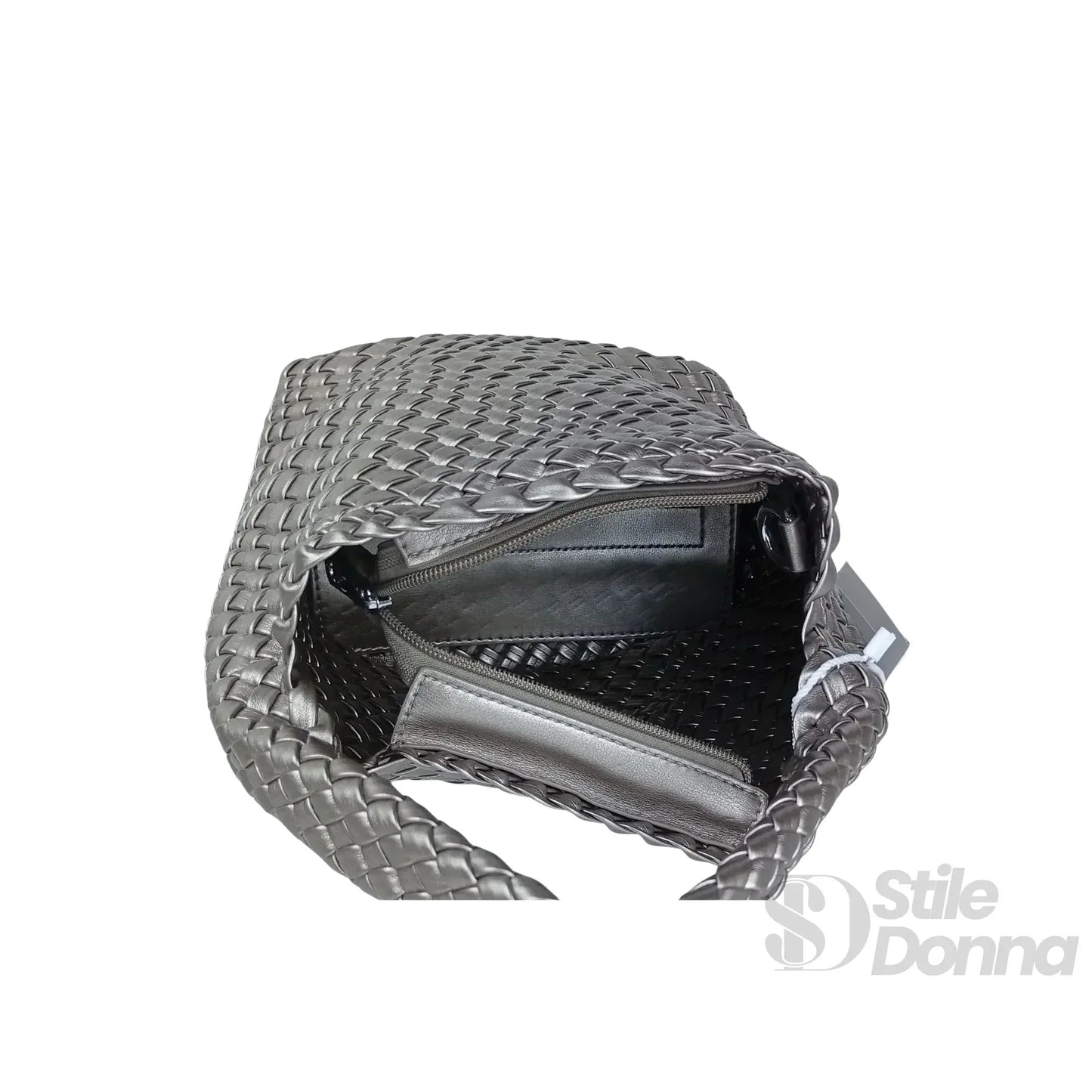 Stile Donna Bags - Borsa a Mano in Ecopelle Intrecciata