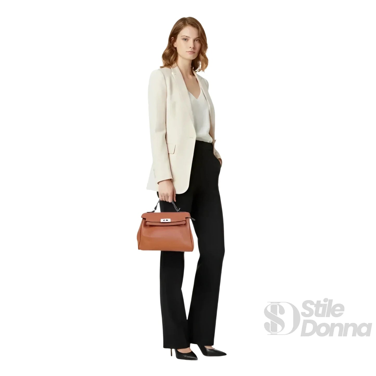 Stile Donna Bags - Borsa a Mano in Ecopelle Marrone