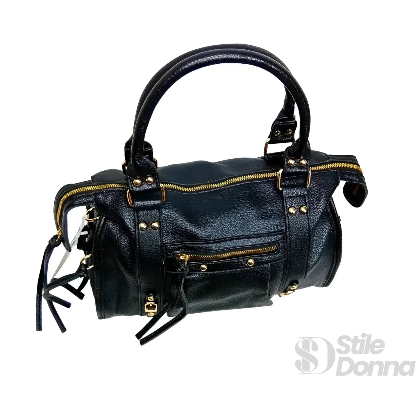 Stile Donna Bags - Borsa a Mano in Ecopelle Nera