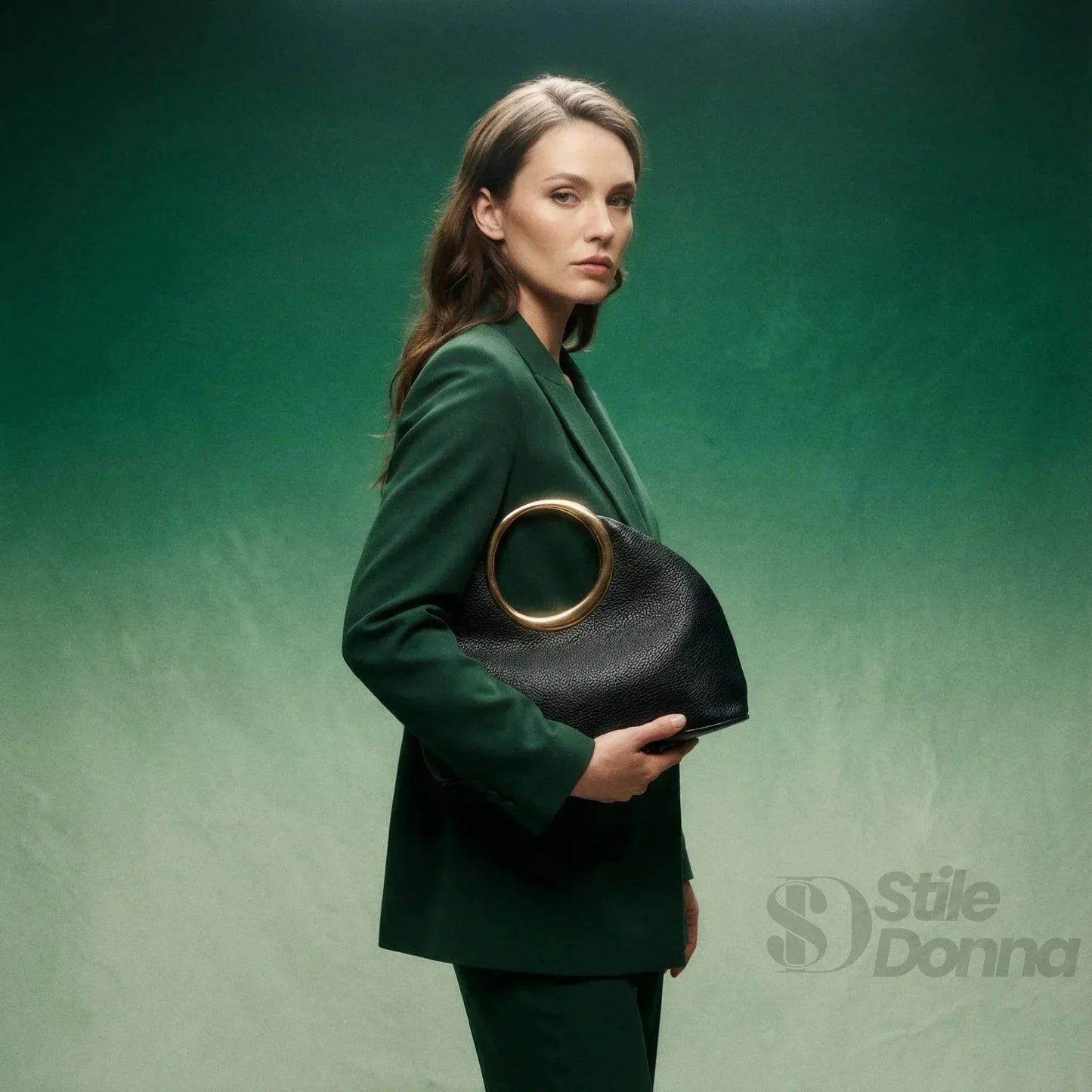 Stile Donna Bags - Borsa a Mano con Manico Circolare