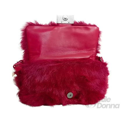 Stile Donna Bags - Borsa a Mano in Pelliccia Rossa