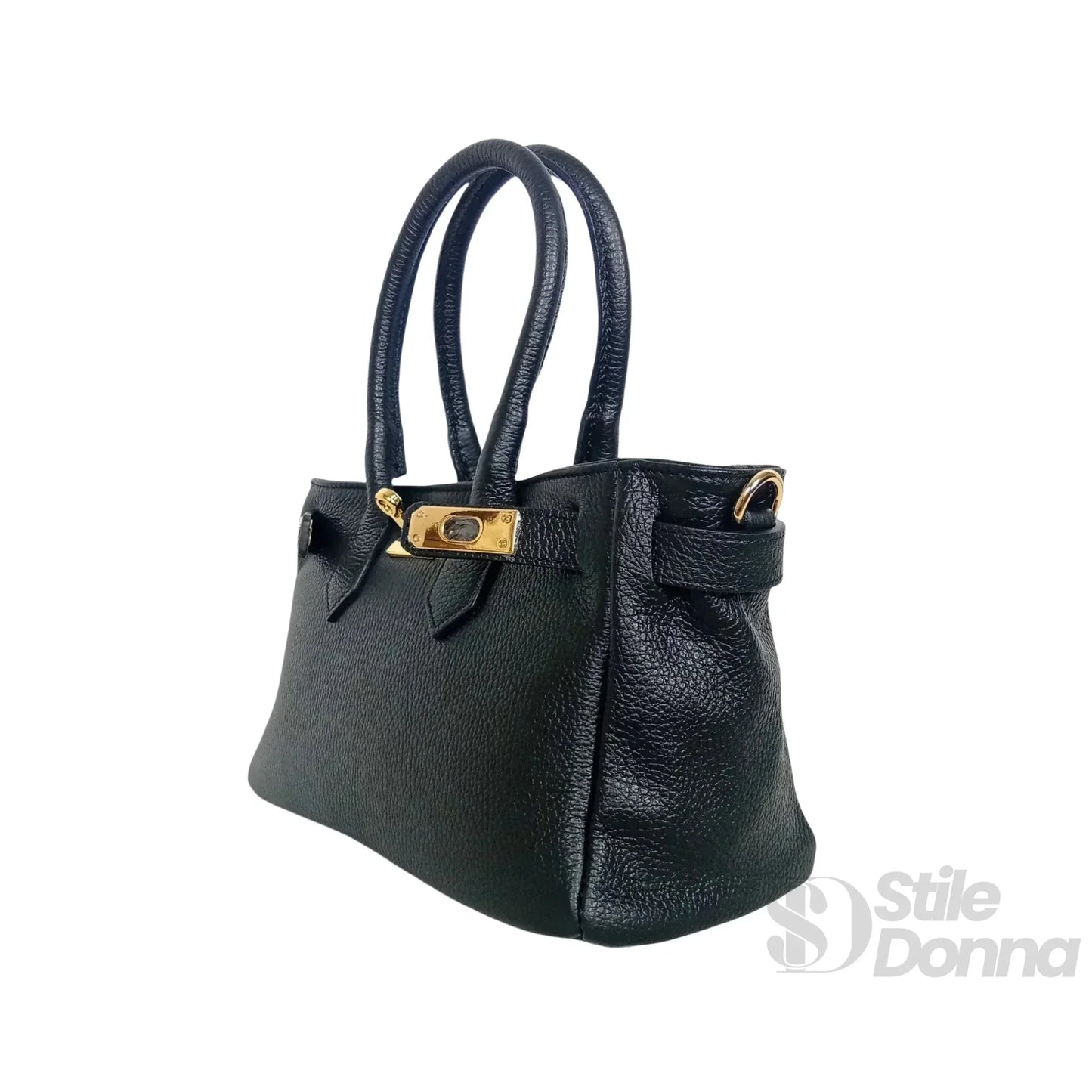Stile Donna Bags - Borsa a Mano in Vera Pelle Hardware Oro