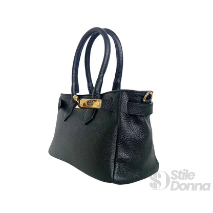 Stile Donna Bags - Borsa a Mano in Vera Pelle Hardware Oro