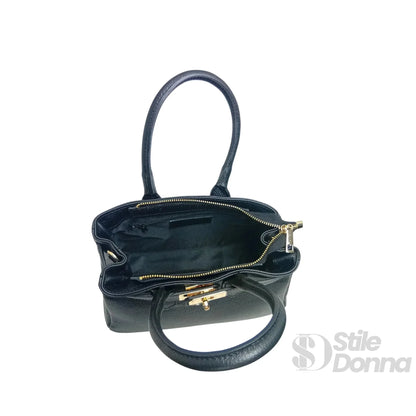 Stile Donna Bags - Borsa a Mano in Vera Pelle Hardware Oro