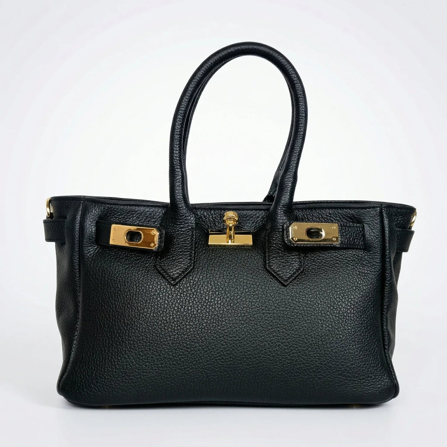 Stile Donna Bags - Borsa a Mano in Vera Pelle Hardware Oro