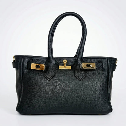 Stile Donna Bags - Borsa a Mano in Vera Pelle Hardware Oro