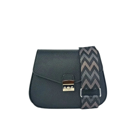 Stile Donna Bags - Borsa a Patta Nera Chiusura Argento