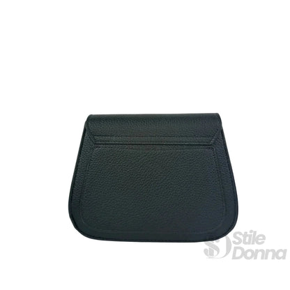 Stile Donna Bags - Borsa a Patta Nera Chiusura Argento