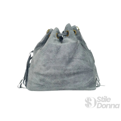 Stile Donna Bags - Borsa a Secchiello Scamosciata con Frange