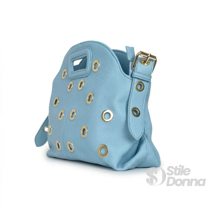Stile Donna Bags - Borsa a Spalla con Occhielli Dorati
