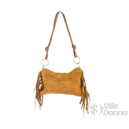 Stile Donna Bags - Camilla Borsa Boho in Pelle Scamosciata con Frange