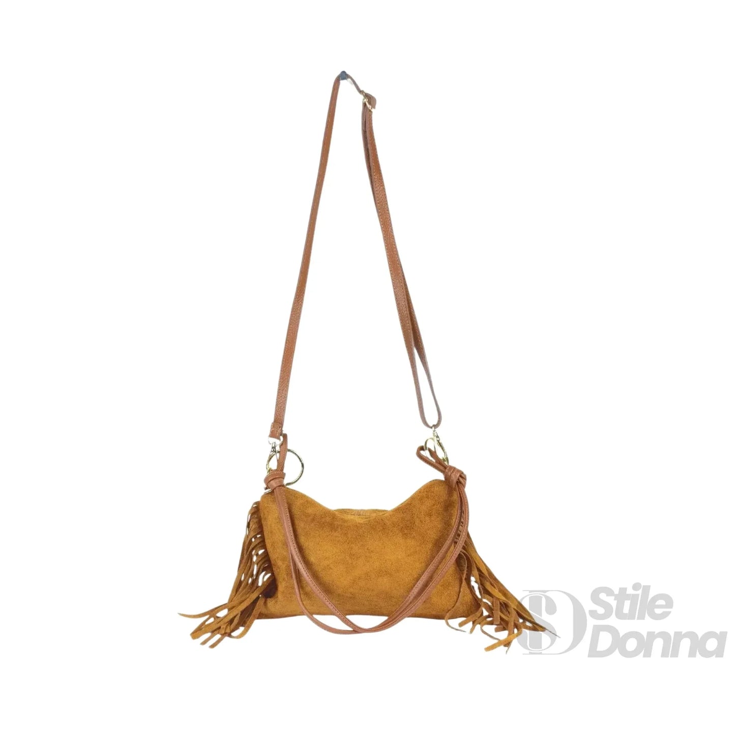 Stile Donna Bags - Camilla Borsa Boho in Pelle Scamosciata con Frange