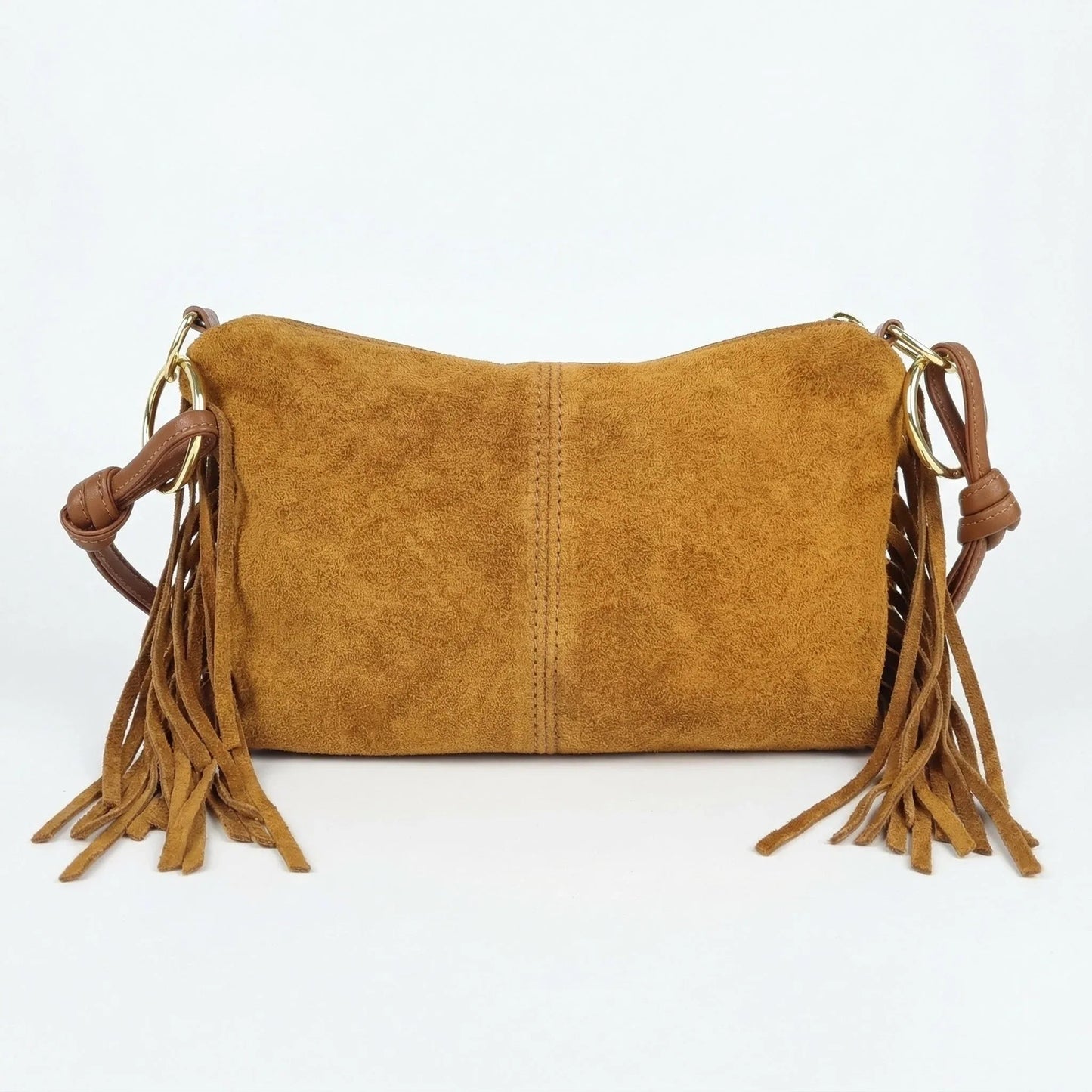 Stile Donna Bags - Camilla Borsa Boho in Pelle Scamosciata con Frange