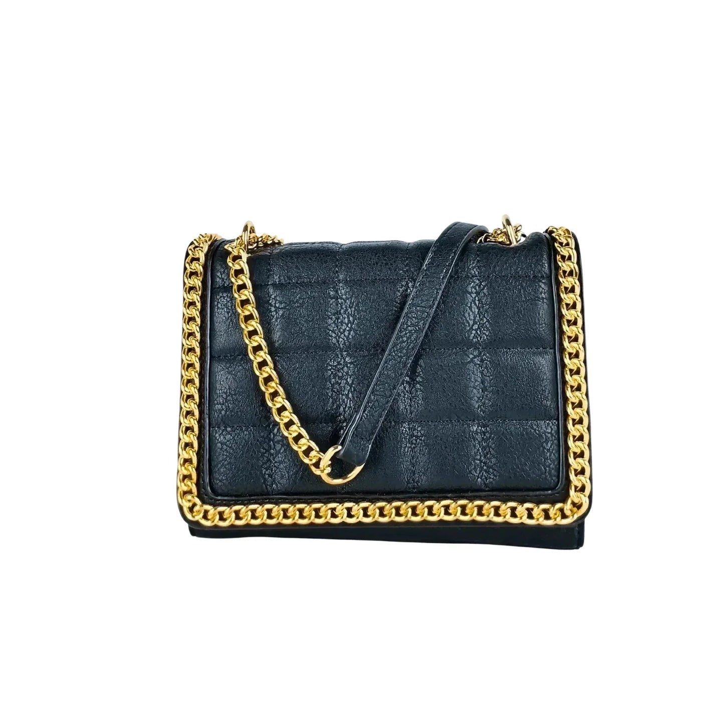 Stile Donna Bags - Borsa Trapuntata Nera con Catena