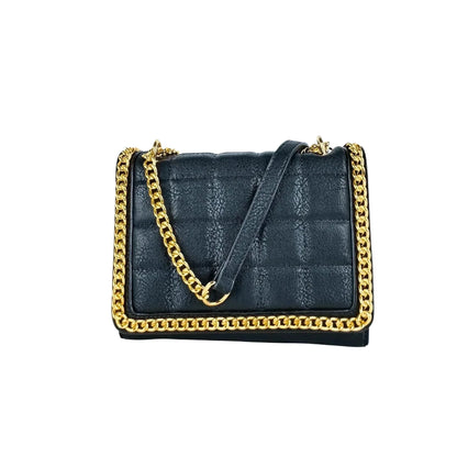 Stile Donna Bags - Borsa Trapuntata Nera con Catena