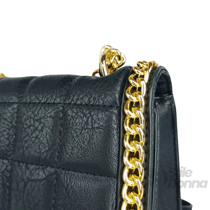 Stile Donna Bags - Borsa Trapuntata Nera con Catena
