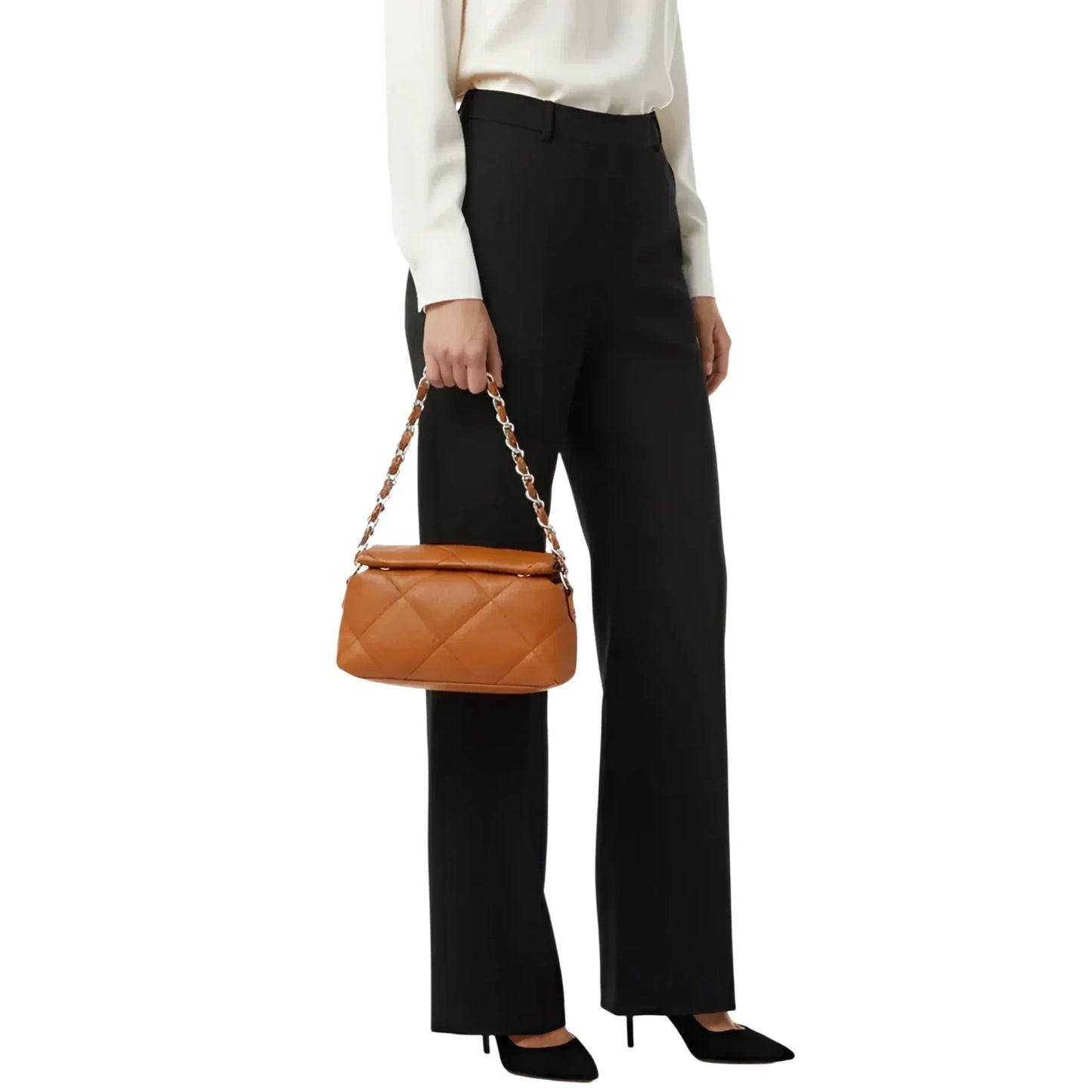 Stile Donna Bags - Borsa a Tracolla Compatta in Ecopelle
