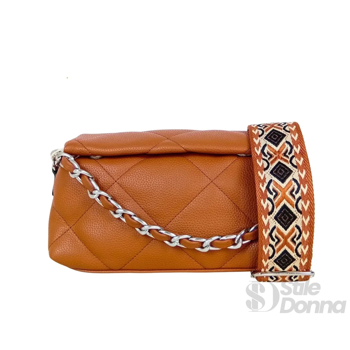 Stile Donna Bags - Borsa a Tracolla Compatta in Ecopelle