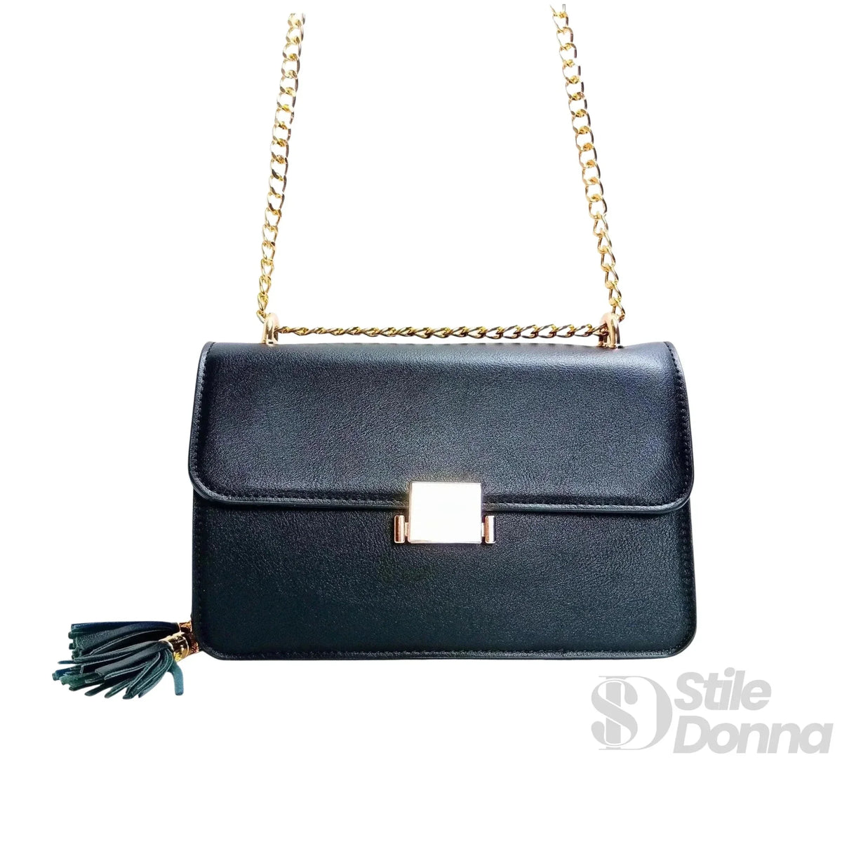 Stile Donna Bags - Vallo Borsa a Tracolla in Ecopelle Nera