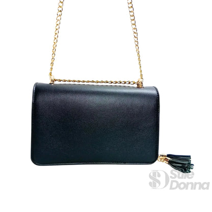 Stile Donna Bags - Vallo Borsa a Tracolla in Ecopelle Nera