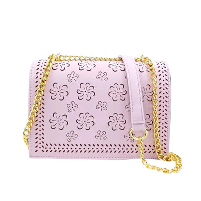 Stile Donna Bags - Borsa Viola con Catena Dorata