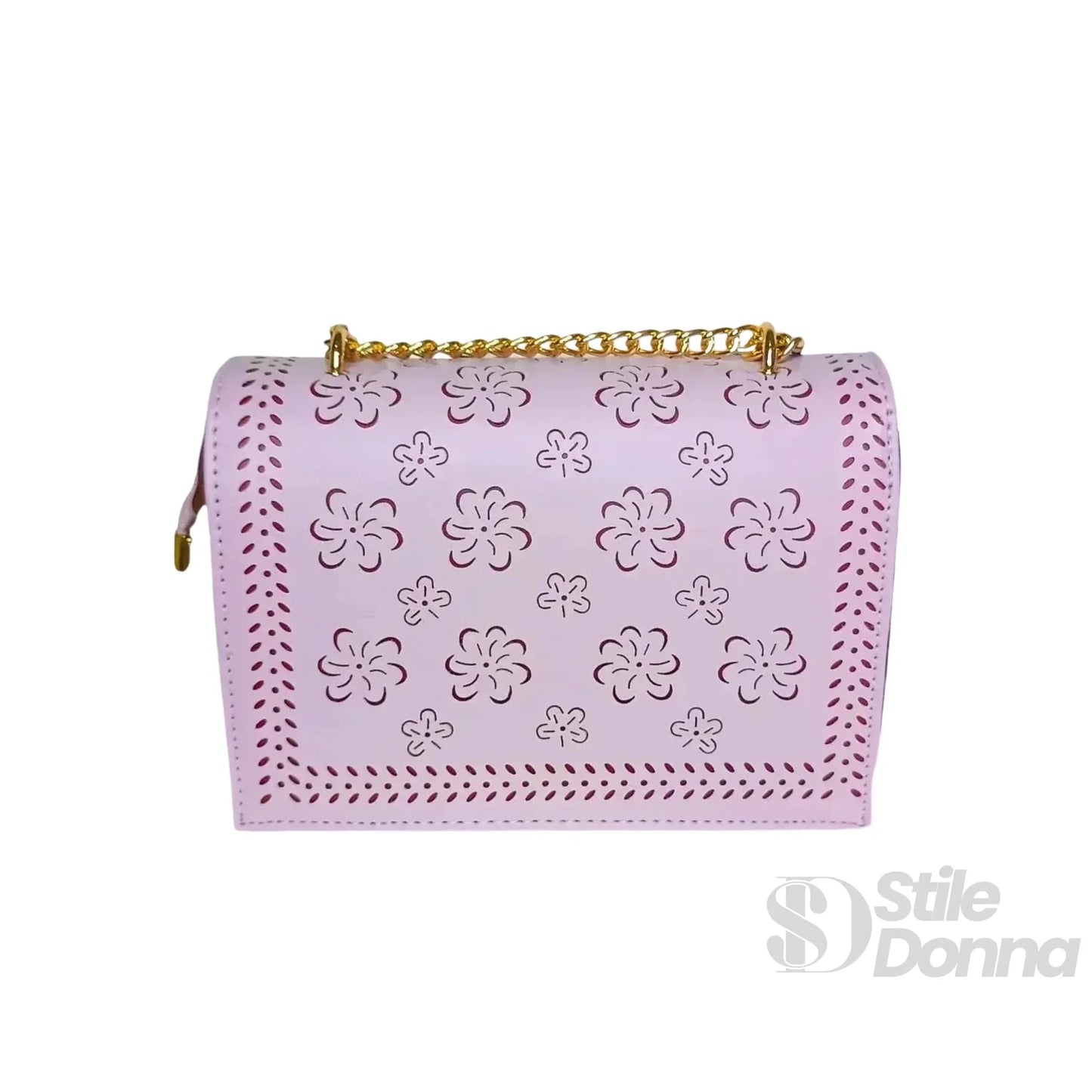 Stile Donna Bags - Borsa Viola con Catena Dorata