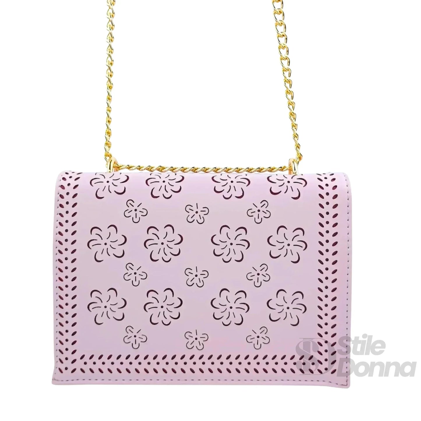 Stile Donna Bags - Borsa Viola con Catena Dorata