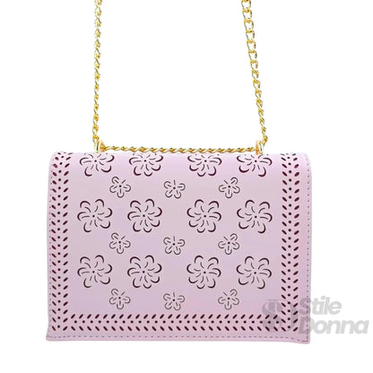 Stile Donna Bags - Borsa Viola con Catena Dorata