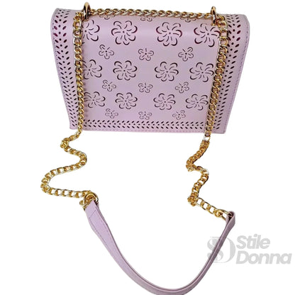 Stile Donna Bags - Borsa Viola con Catena Dorata