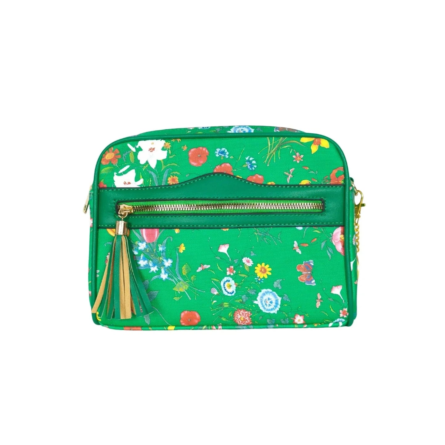 Stile Donna Bags - Borsa con Stampa Floreale Verde