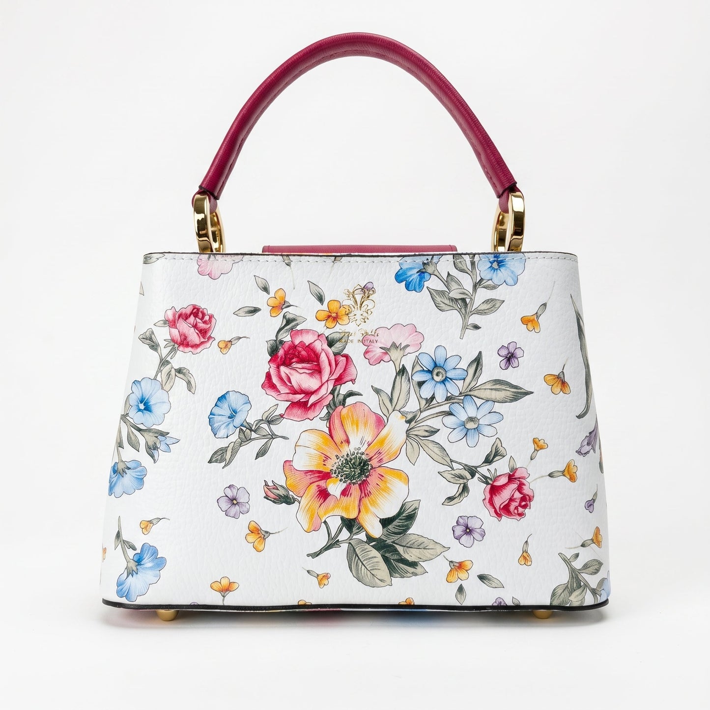 Stile Donna Bags - Borsa a Tracolla Floreale in Vera Pelle