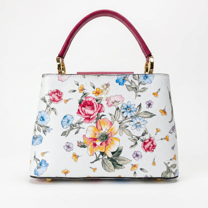 Stile Donna Bags - Borsa a Tracolla Floreale in Vera Pelle