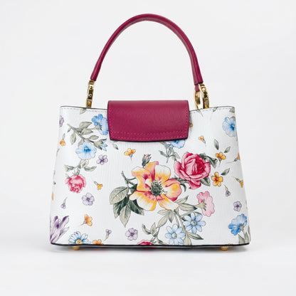 Stile Donna Bags - Borsa a Tracolla Floreale in Vera Pelle