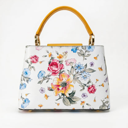 Stile Donna Bags - Borsa a Tracolla Floreale in Vera Pelle