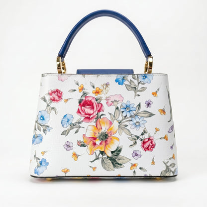 Stile Donna Bags - Borsa a Tracolla Floreale in Vera Pelle