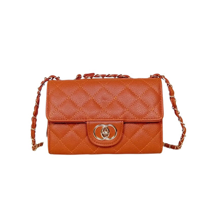 Stile Donna Bags - Borsa a Tracolla Marrone Catena Oro