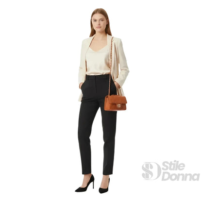 Stile Donna Bags - Borsa a Tracolla Marrone Catena Oro